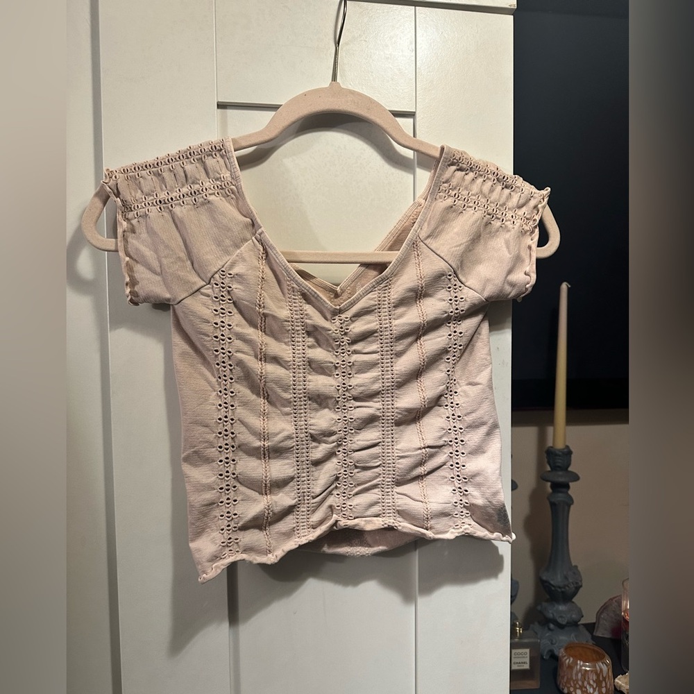NWOT Free People Good Karma Crop Tee Layer
